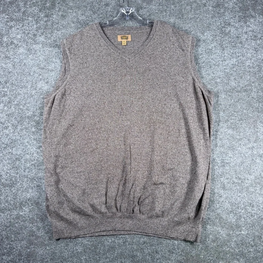 The Foundry Supply Co Men's 3XLT Brown Cotton Sweater Vest Crew Neck Big Tall